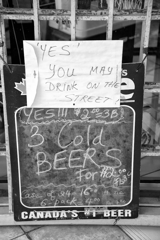 Yes, you may drink on the street!